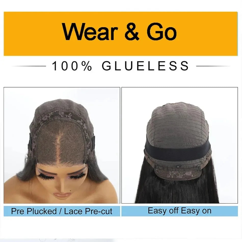 40 Inch 13x6 Body Wave Human Hair Wig 5x5 Glueless closure 250 Density 13x4 HD Lace Natural Black Front Wig Pre Plucked