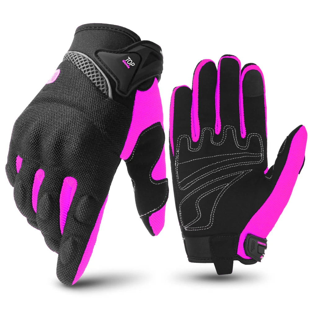 Summer Motorcycle Gloves Breathable Riding Gloves Hard Knuckle Touchscreen Motorbike Gloves For Dirt Bike Moto Full Finger Glove
