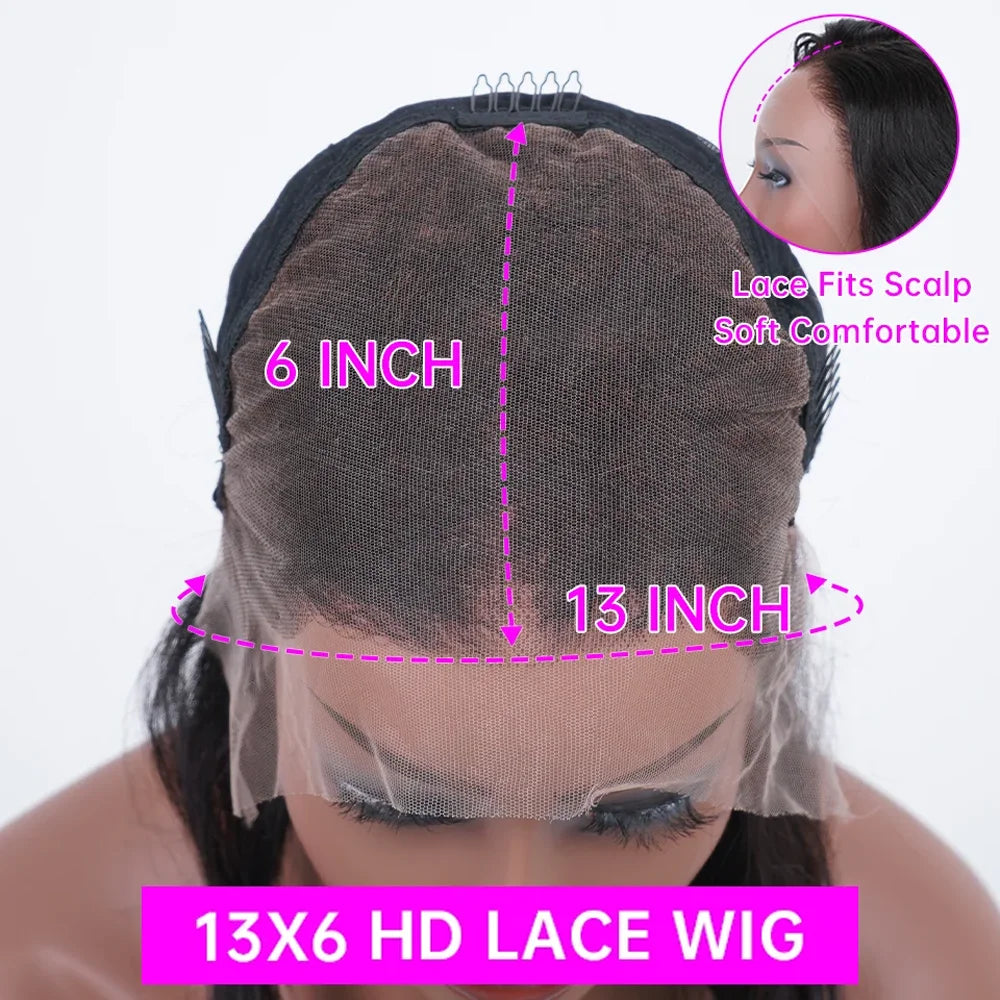 FB30 HD Lace Front Wigs Human Hair 200 Density 13x4 13x6 HD Transparent Lace Frontal Brazilian Wigs for Black Women 52 Inch