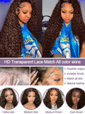 Chocolate Brown Jerry Curly Lace Front Wig 7x5 Gluleless Colored Human Hair Wigs Pre Plucked Deep Wave 13x6 HD Lace Frontal Wig