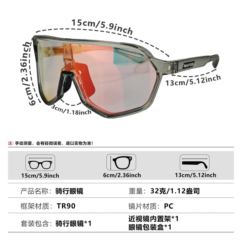 Automatic Photochromic Cycling Glasses Motorcycle Bike Riding Outdoor Sport Cycling Sunglasses Men Women Hiking UV400 Goggles