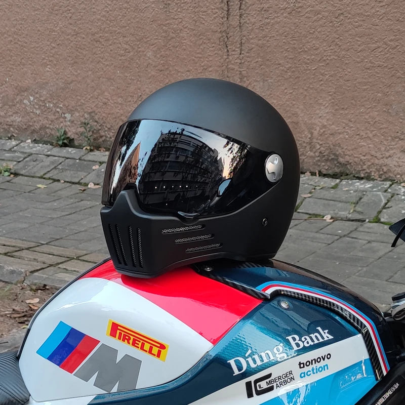 Retro motorcycle helmet ABS Light cruiser full coverage helmet for men and women DOT approved