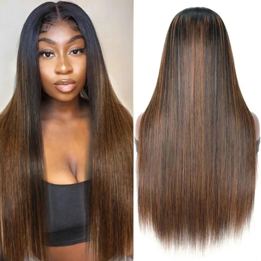 40 46 Inch Straight Wigs Highlight Colorful Human Hair 13x4 13x6 HD Transparent Lace Front Wig FB/30 Pre Plucked Brazilian Wigs