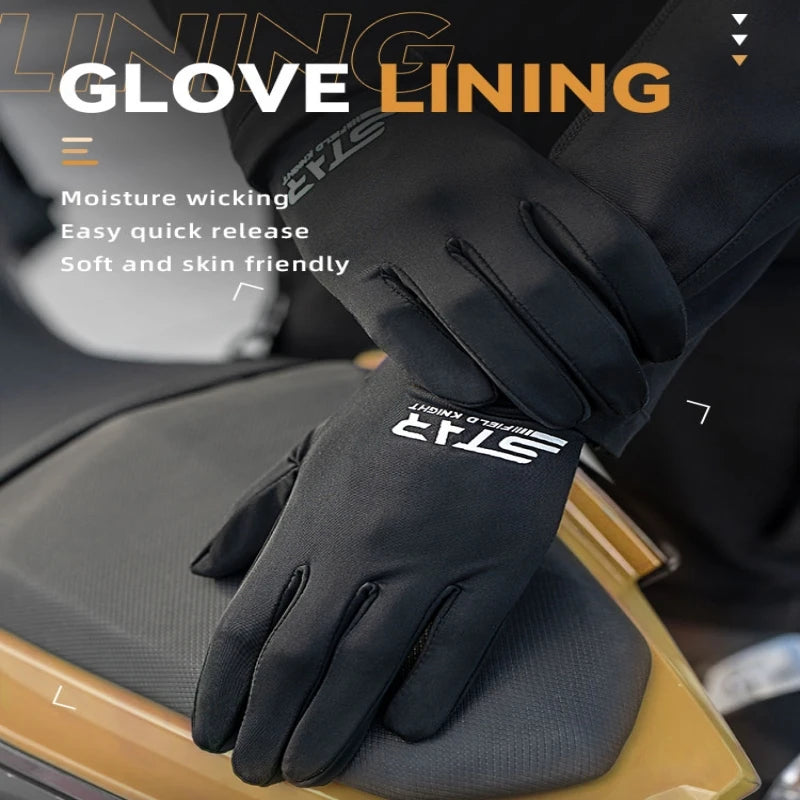 Winter Summer Motorcycle Gloves Black Ice Silk Inner Liner Breathable Sweat Absorption Quick Drying Riding Equipment Accessories