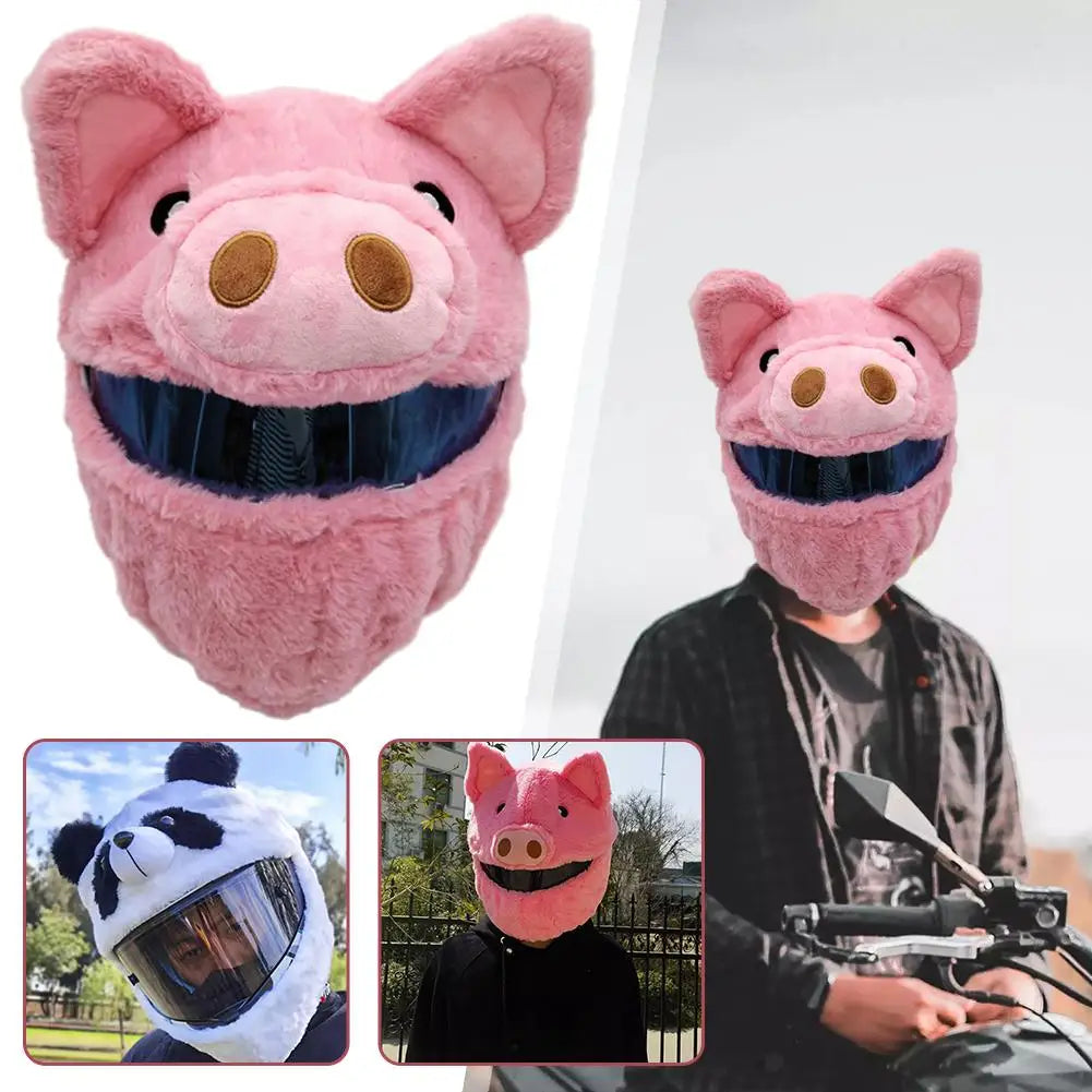Motorcycle Helmet Covers Suitable For Most Full Face Helmets, Decorative Animal Plush Motorbike Helmet Cover For Fun Rides V7o2