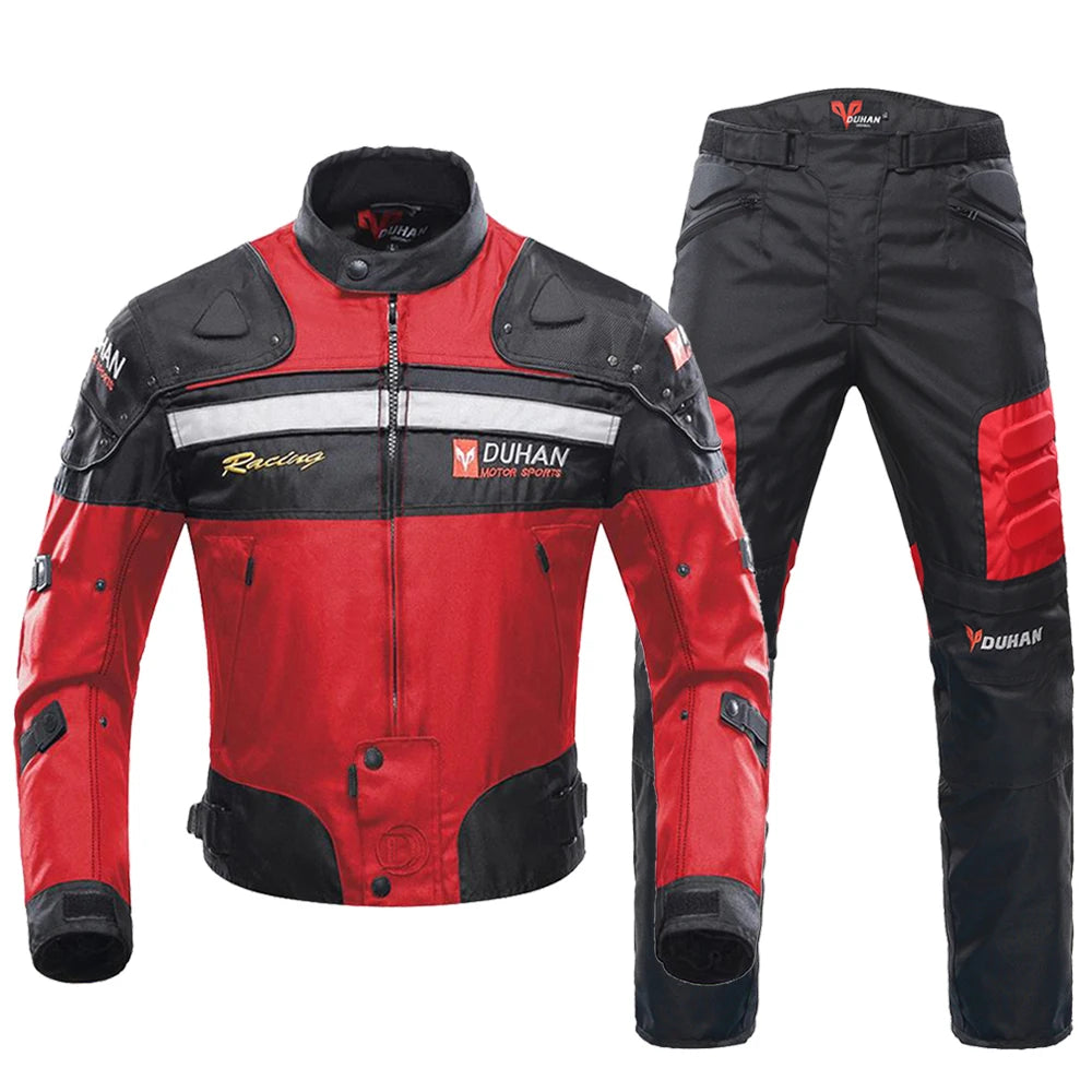 DUHAN Windproof Motocross Jacket Motorcycle Pants Men Motorcycle Jacket Wear-resistant Body Armor Moto Clothing  for Winter
