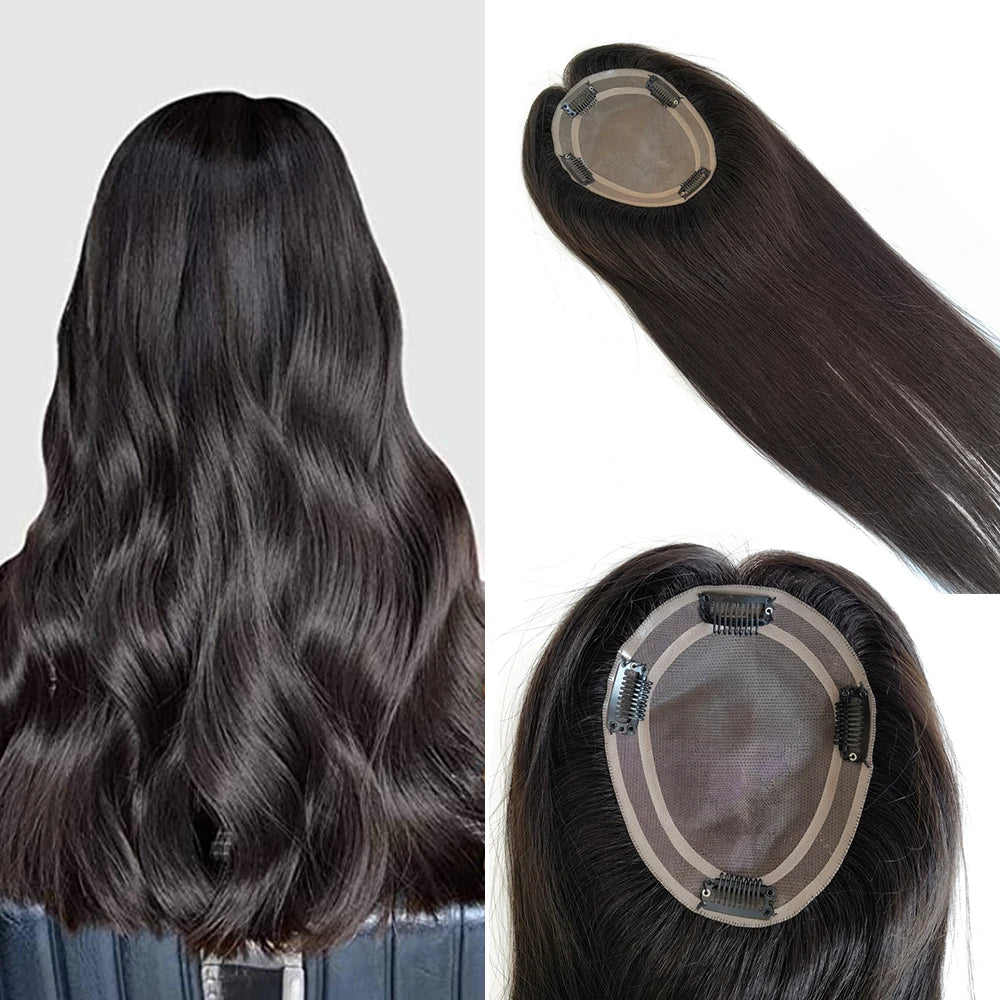 6x5inch Mono Hair Topper Human Hair Premium Hantied Hair Wigs For Women Chinese Cuticle Remy Human Hair Hairpieces