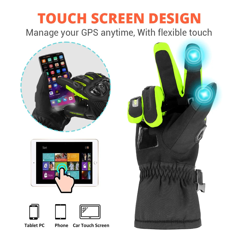 New Motorcycle Gloves For Winter Windproof Waterproof And Warm Riding Motorcycle Anti Drop Touch Screen Full Finger Gloves
