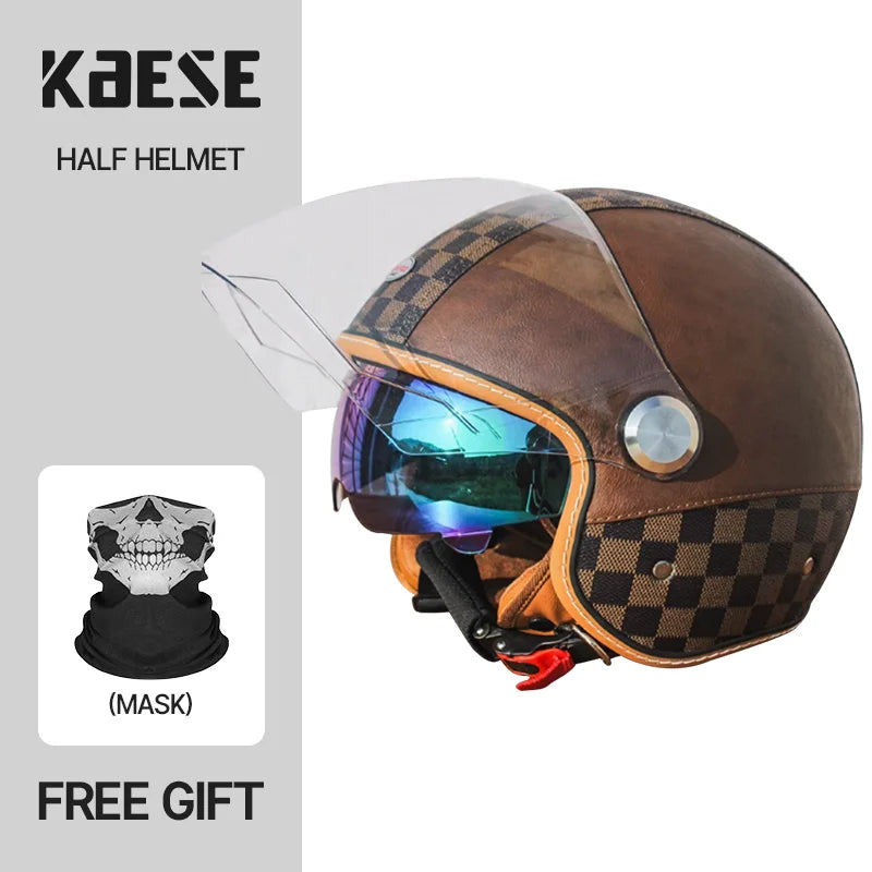 Handmade leather dot certified helmet helmet motorcycle for men for fall and winter seasons capacete de moto masculino