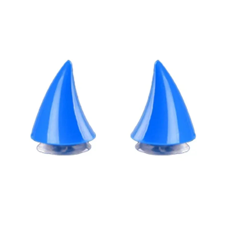 2Pcs Car Motorcycle Helmet Devil Horn Motocross Decoration Headwear Sucker Silicone Accessories