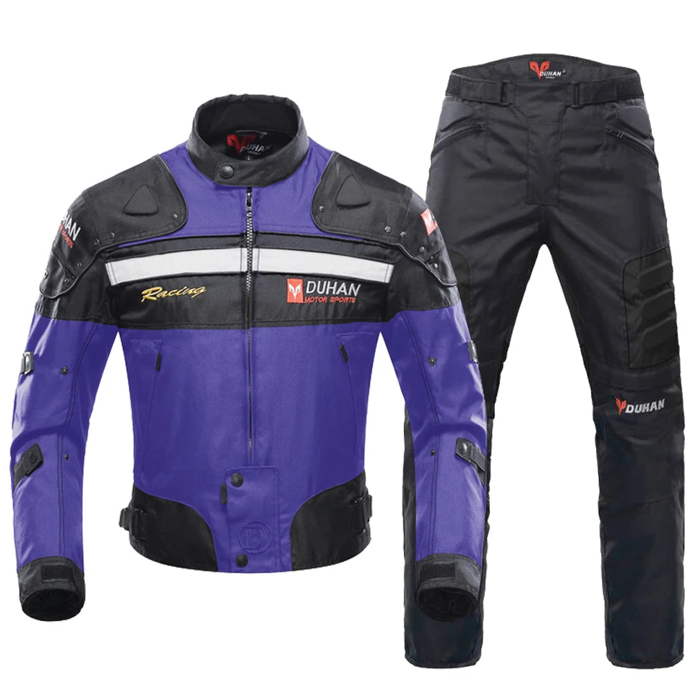 DUHAN Windproof Motocross Jacket Motorcycle Pants Men Motorcycle Jacket Wear-resistant Body Armor Moto Clothing  for Winter