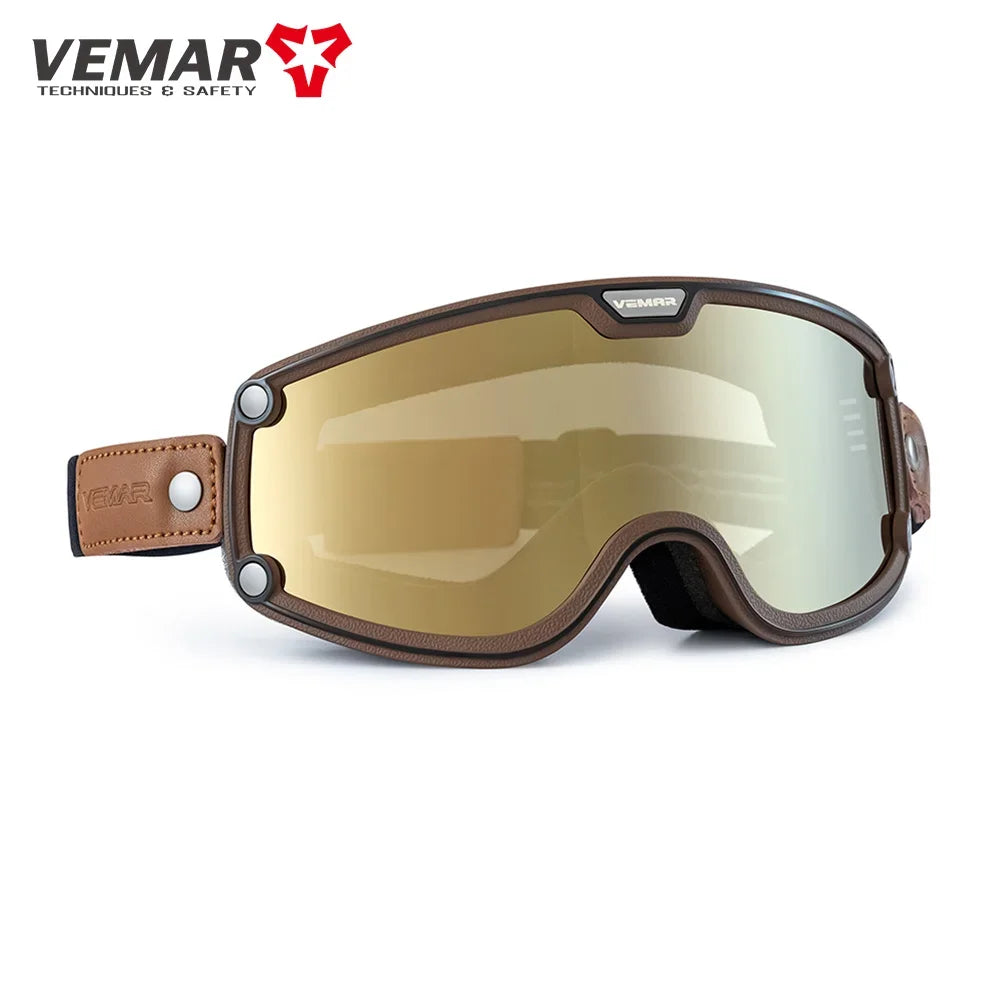 VEMAR Motorcycle Helmet Goggles Windproof Anti-fog Accessories Clarity Glasses Cycling Racer Chopper Sports Biker Riding Eyewear