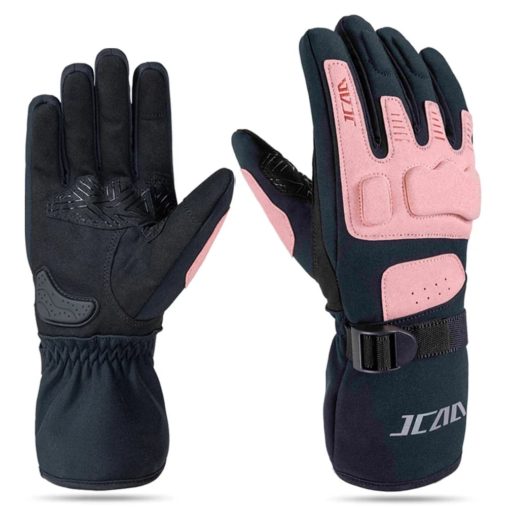 JCAA Winter Thermal Motorcycle Gloves Waterproof Windproof Warm Glove for Motorbike Riding Racing Moto Cross Cycling Accessories