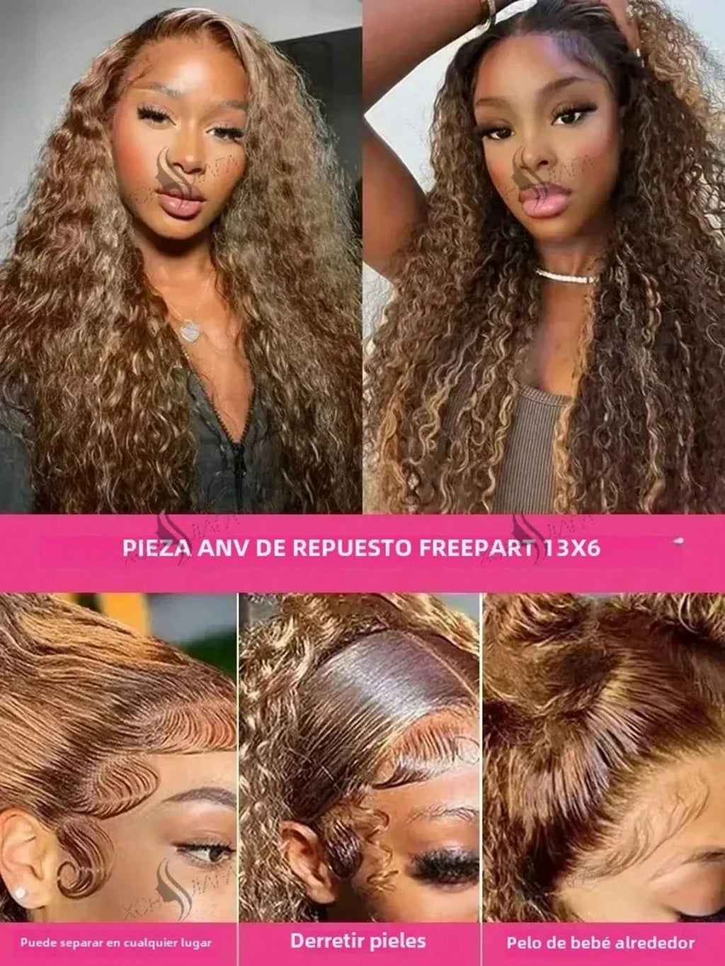 30 32 Highlight Deep Wave Hd Lace Frontal Wig 13x6 Honey Blonde Human Hair Wig Brazilian #4/27 Wet And Wavy Curly Wigs For Women