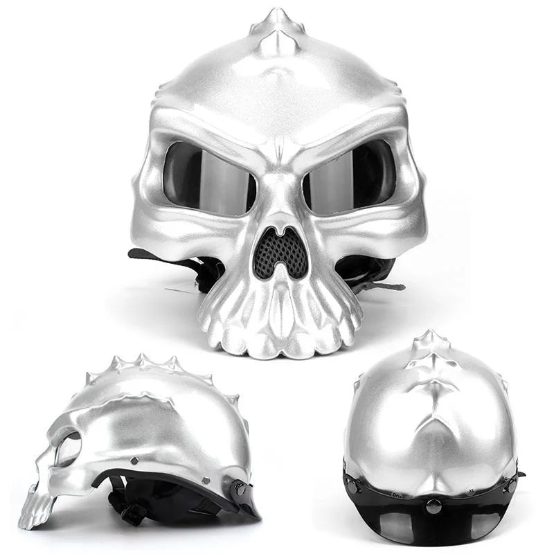 Fashion For Harley Motorcycle Double-sided Wearable Skull Helmet High-quality ABS Half Helmet Personality Four Seasons Universal