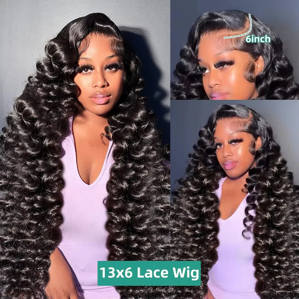 Loose Wave 13x6 Lace Front Human Hair Wig 30 Inch Brazilian Water Deep Wave Wigs 4x4 HD Lace Wig For Women 13x4 Human Hair Wigs