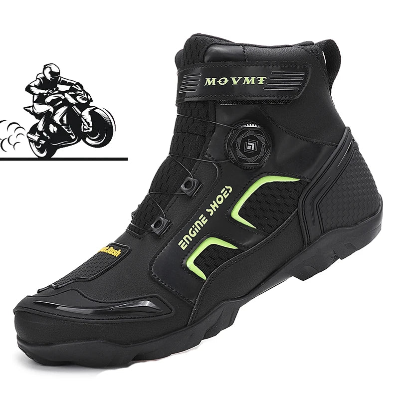 New Motorcycle Boots Men Leather Motos Breathable Anti Slip Wear-resistant Riders Boots Motorbike Racing Ankle Length Shoes