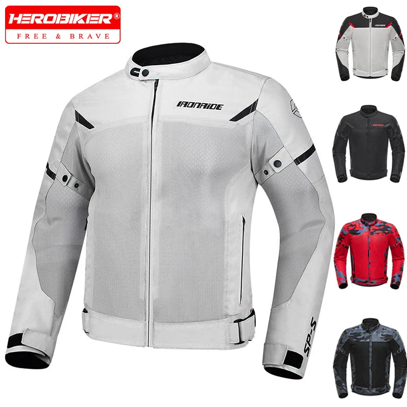 Motorcycle Jacket Anti-fall Breathable Summer Men Coat Moto Protective Gear Motorbike Riding Clothing Moto Jacket