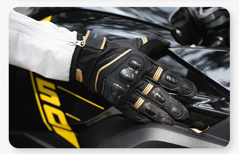 ALIEN SNAIL Motorcycle Gloves Carbon Fiber Anti-Fall Guantes Moto Men Motorbike Riding Gloves Touch Screen Moto Motocross Gloves