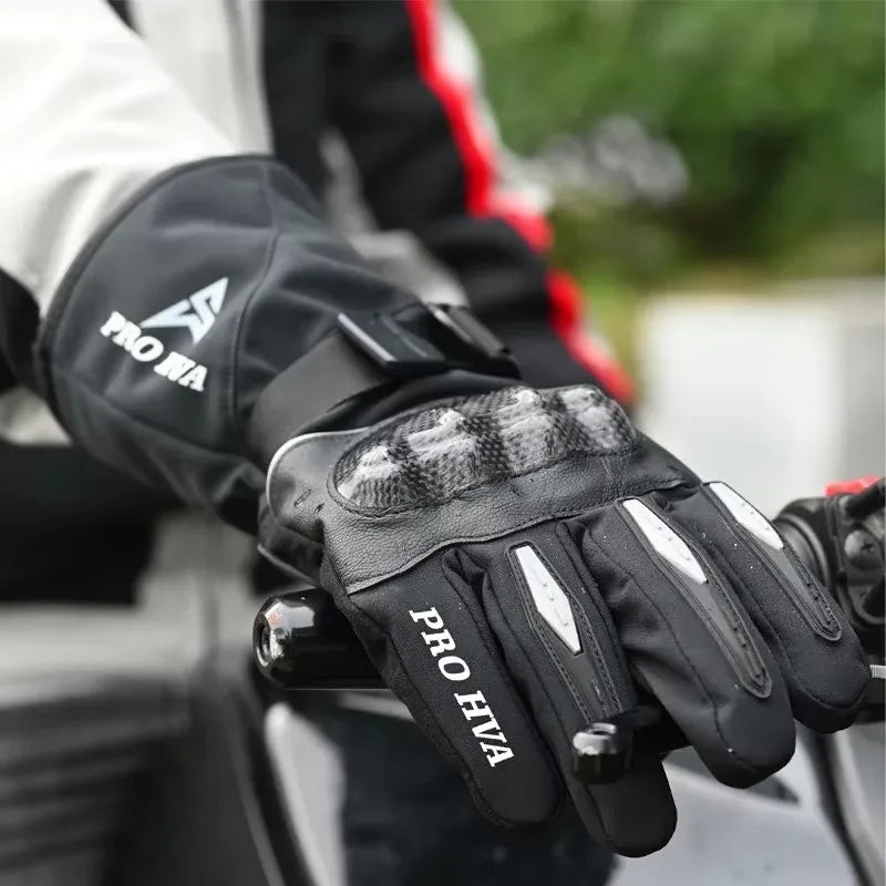 HVA Motorcycle Gloves Windproof Warm Anti-Slip Touch Screen Durable Men Motorbike Riding Motocross Gloves Guantes Moto Winter