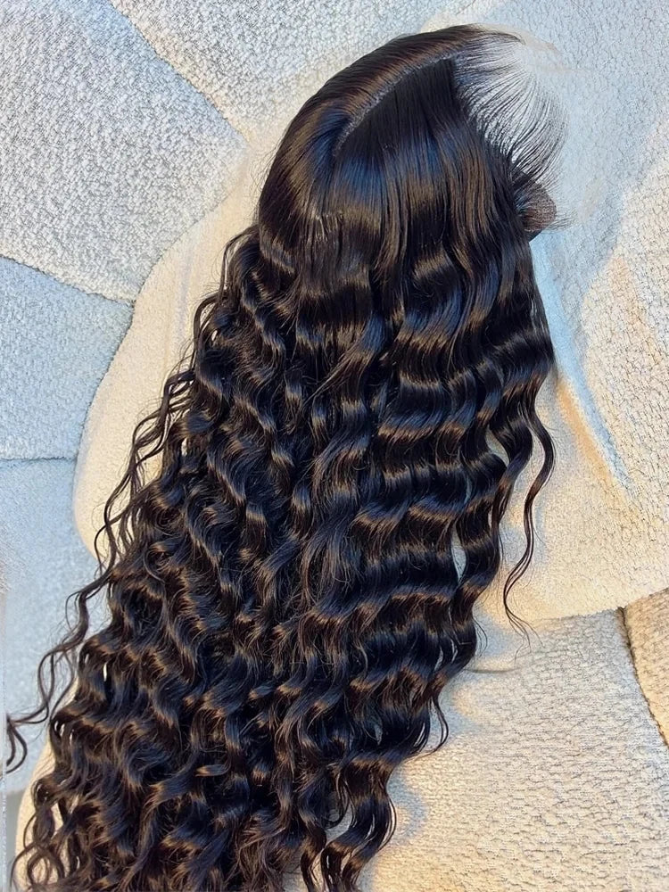 250 Density Human Hair Wigs Transparent Curly Wigs 13x6 Hd Lace Frontal Wig Brazilian High Density Deep Wave Wigs 40 Inches