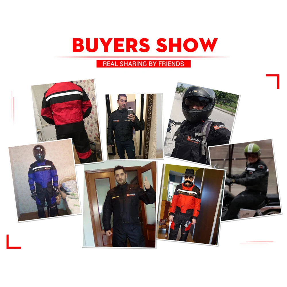 DUHAN Windproof Motocross Jacket Motorcycle Pants Men Motorcycle Jacket Wear-resistant Body Armor Moto Clothing  for Winter
