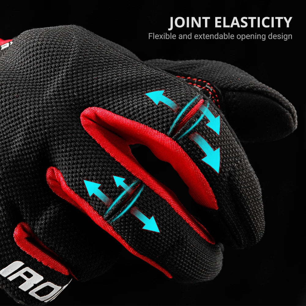 Summer Breathable Motorcycle Full Finger Protective Gloves Touch Screen Motorbike Non-slip Gloves Motocross Riding Racing Gloves