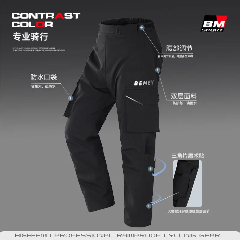 Motorcycle Raincoat Suit Split Full Body Rainstorm Proof Men's Riding Jacket and Pants Windproof Waterproof Moto Rider Raincoat