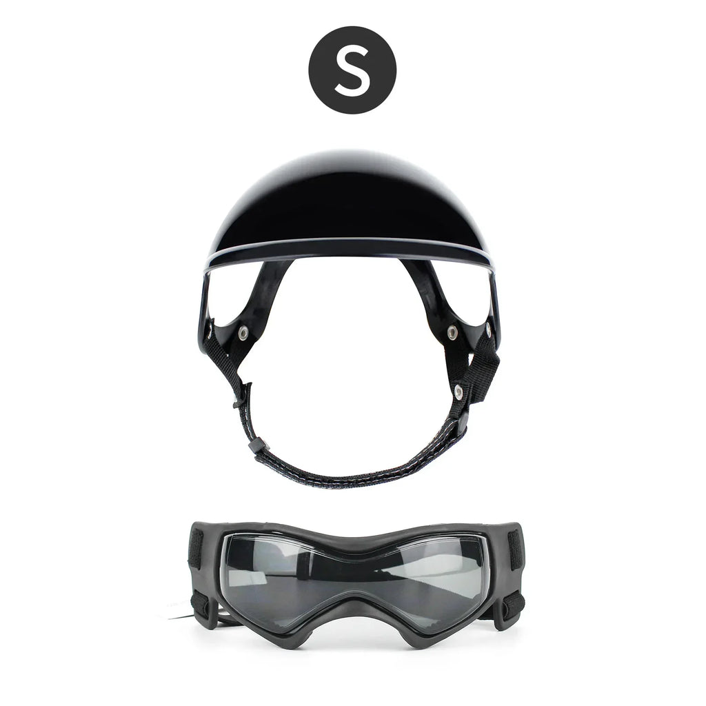 ATUBAN Dog Helmet and Goggles-UV Protection Doggy Sunglasses Dog Glasses Pet Hat Motorcycle Helmets Protection for Puppy Riding