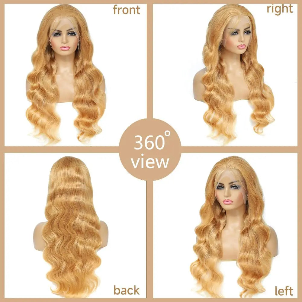 250 Density Honey Blonde Body Wave Human Hair Wig 30 Inch 13x6 Hd Lace Frontal Wig For Women Real Human Hair Wig Pre Plucked