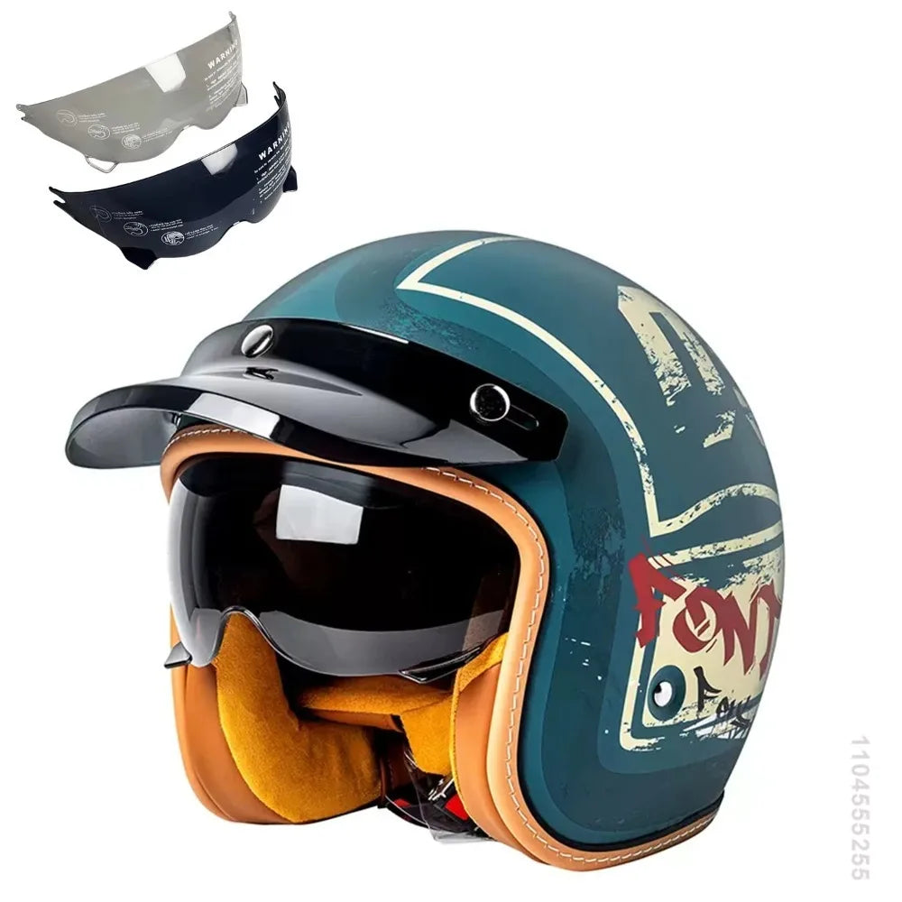 Motorcycle Helmet Open Face Helmet for Men Women Capacete De Moto ABS Material Motorcycle Equipments DOT Certification
