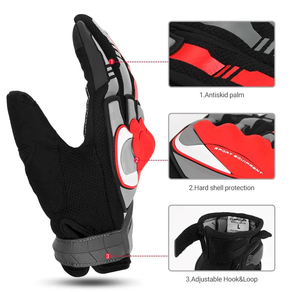 Motorcycle Gloves Unisex Breathable Touch Screen Dirt Bike Riding Protection Gloves Outdoor Sports Night Reflective Full Finger