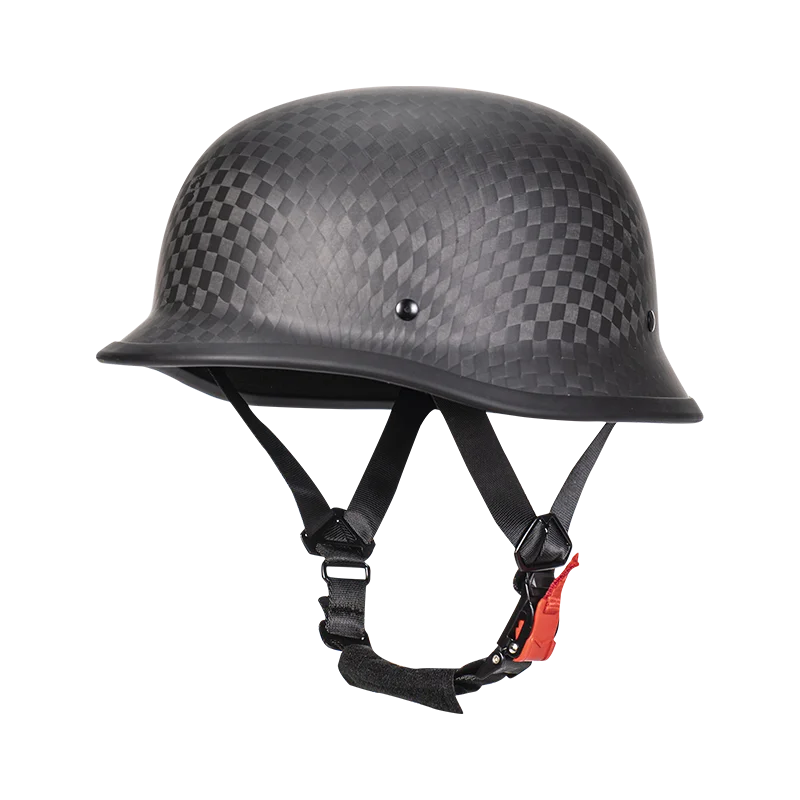 New German Helmet Vintage Forging Matt Black Cruise Motorcycle Pedal Half Helmet Motorcycle Men Women Riding Halley Big Size