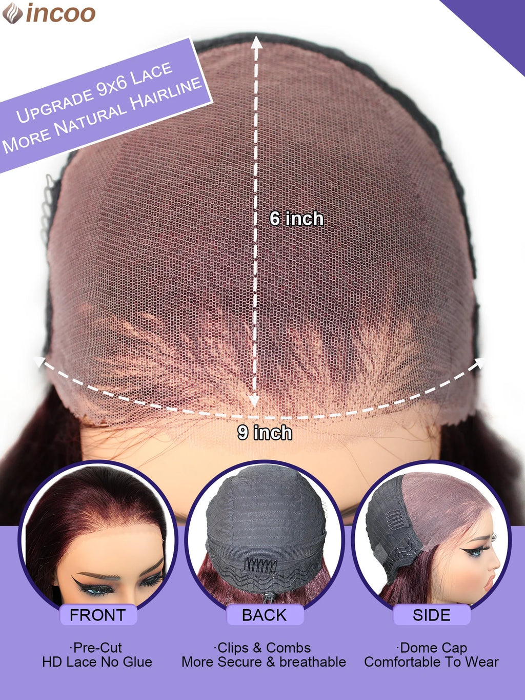 Burgundy Pre Cut Lace Body Wave Wig Glueless Lace Frontal Wig Human Hair Wigs Ginger Blonde Ready To Go 9X6 Lace Wig Pre Plucked