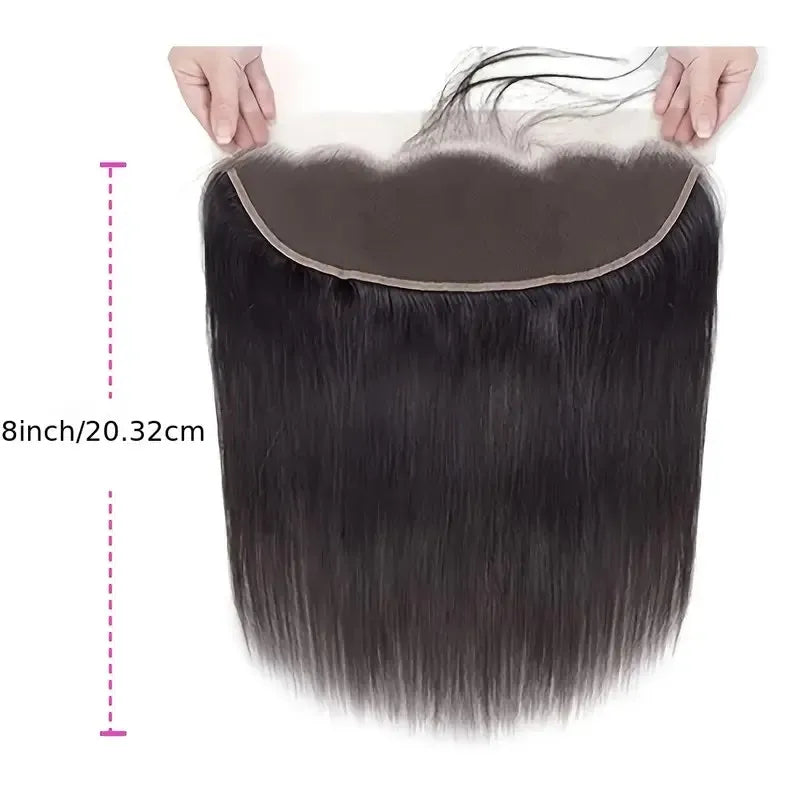 High-Quality Brazilian Human Hair Lace Front Closure Wig - 13x4 Lace Frontal, 8-18 inches Ear-to-Ear Free Parting, Pre-pl