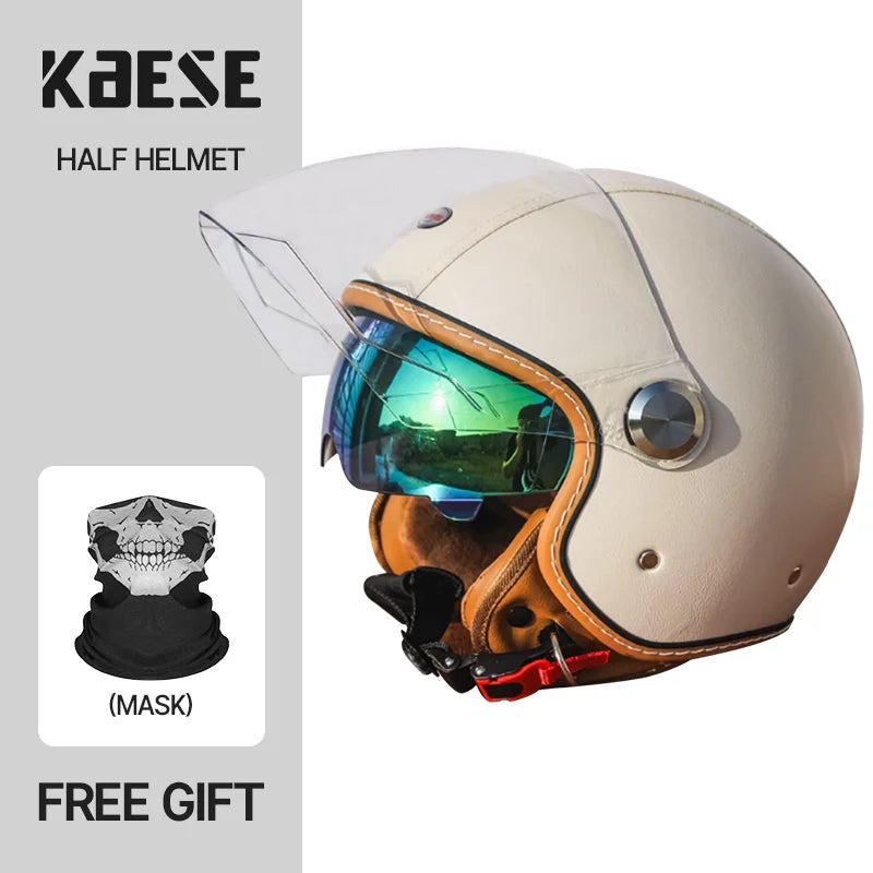 Handmade leather dot certified helmet helmet motorcycle for men for fall and winter seasons capacete de moto masculino