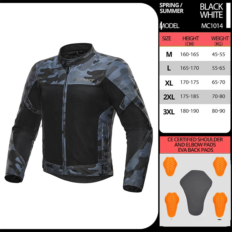 Motorcycle Jacket Anti-fall Breathable Summer Men Coat Moto Protective Gear Motorbike Riding Clothing Moto Jacket