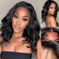 Brazilian Body Wave Bob Wig Lace Frontal Wig Human Hair Natural Hairline Short Wavy 13x4 Front Wig Preplucked Remy Hair