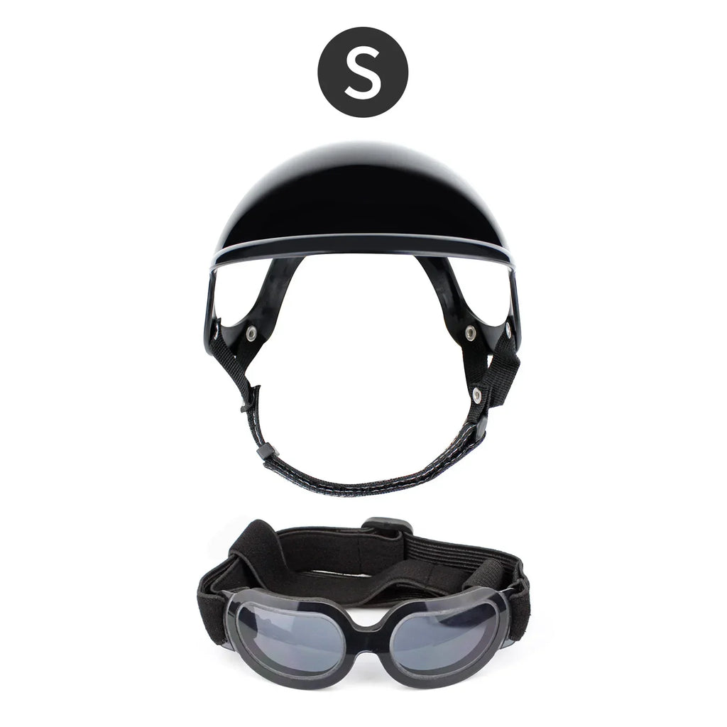 ATUBAN Dog Helmet and Goggles-UV Protection Doggy Sunglasses Dog Glasses Pet Hat Motorcycle Helmets Protection for Puppy Riding