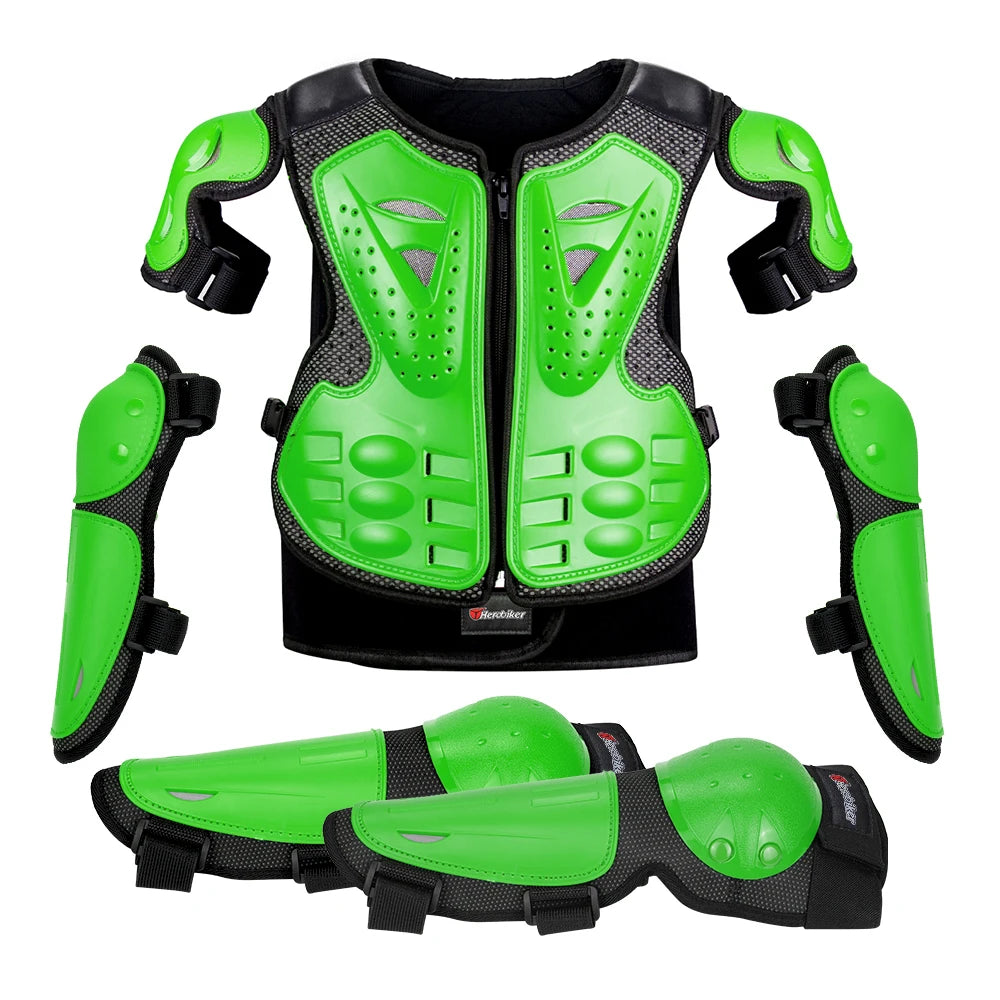 Motorcycle Armor Vest Protection Motocross Body Armor Jacket Protective Armors Riding Kneepads Moto Full Armor Children