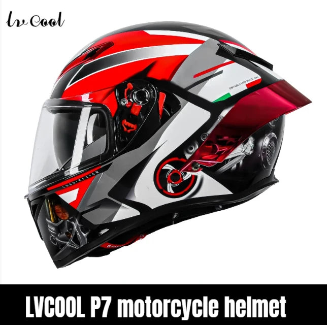 DOT Big Head Full Face Motorcycle Helmet Motocross Racing Helmets Moto Adult Motorbike Street Touring Riding For LVCOOL P7