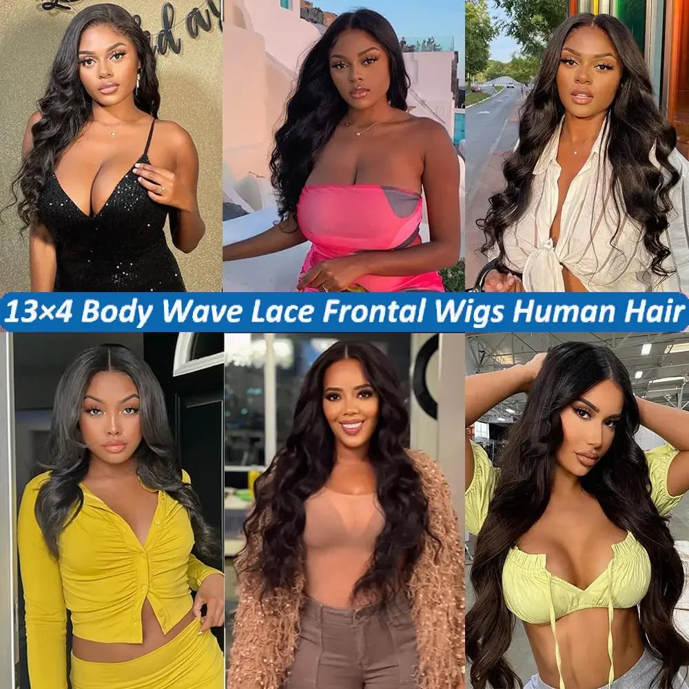Body Wave 200 Density 13x4 Lace Front Wigs For Women Choice Wavy 13x6 HD Transparent Lace Frontal Human Hair Wig on Sale