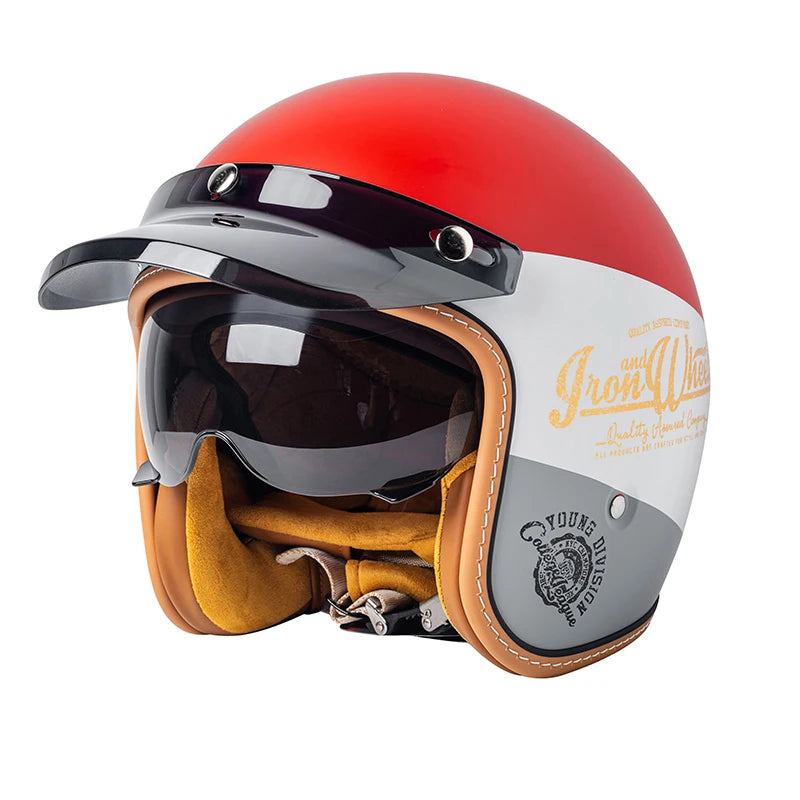 Japanese Korean style Female Men Motorcycle Little Helmet Open Protective Capacete DOT  Safety Vintage motocross