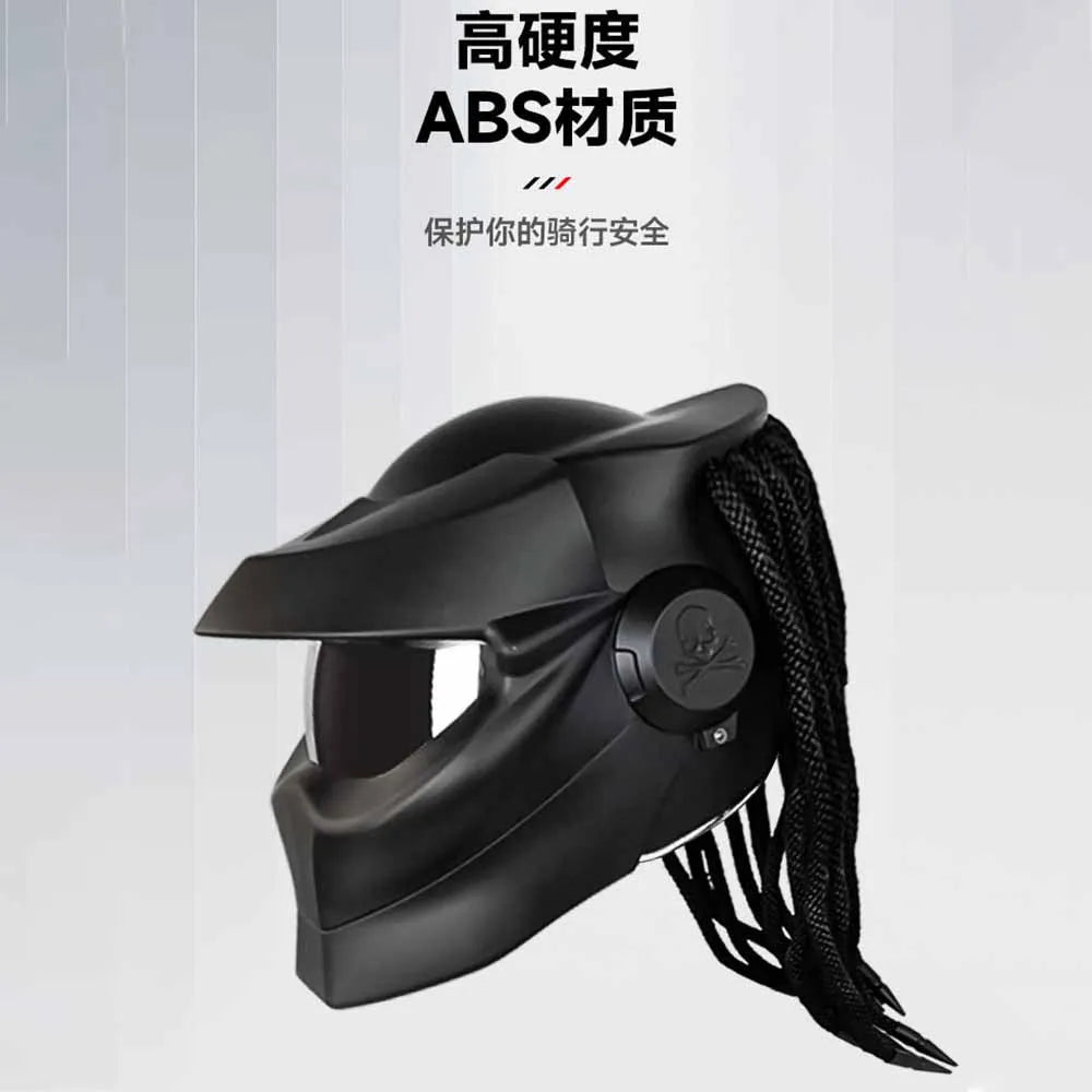 Matte Black Dreadlocks Full Face Biker Helmet Wear-Resistant Motorcycle Equipment Anti-Fall Motocross Kask Breathable Protection