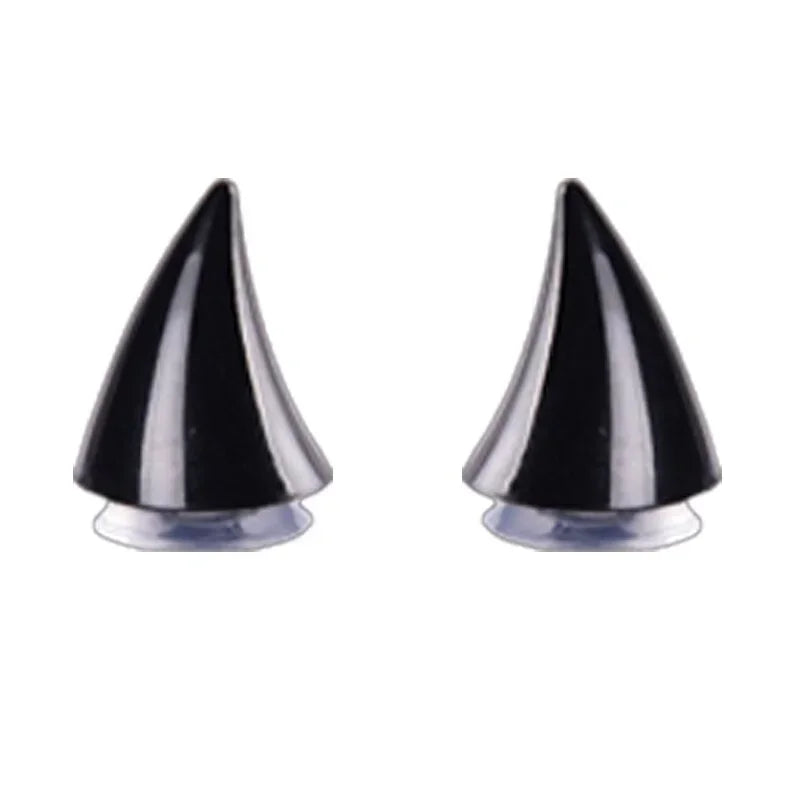 2Pcs Car Motorcycle Helmet Devil Horn Motocross Decoration Headwear Sucker Silicone Accessories