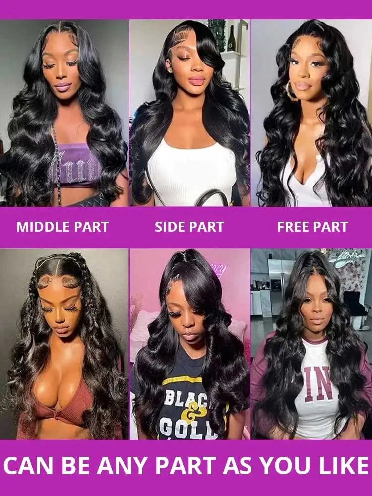 Body Wave 250 Density 30 40 Inch 13x6 HD Lace Front Brazilian Human Hair Wigs 13x4 Frontal Wig 5x5 Glueless Closure Loose Water