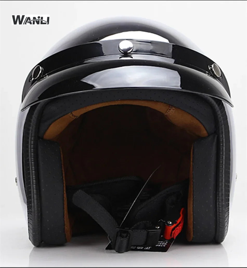 Mirror Silver Chrome Motorcycle  Open Face Men Women Casco Vintage Scooter Jet Retro Helmets Pare Moto  Para CE DOT