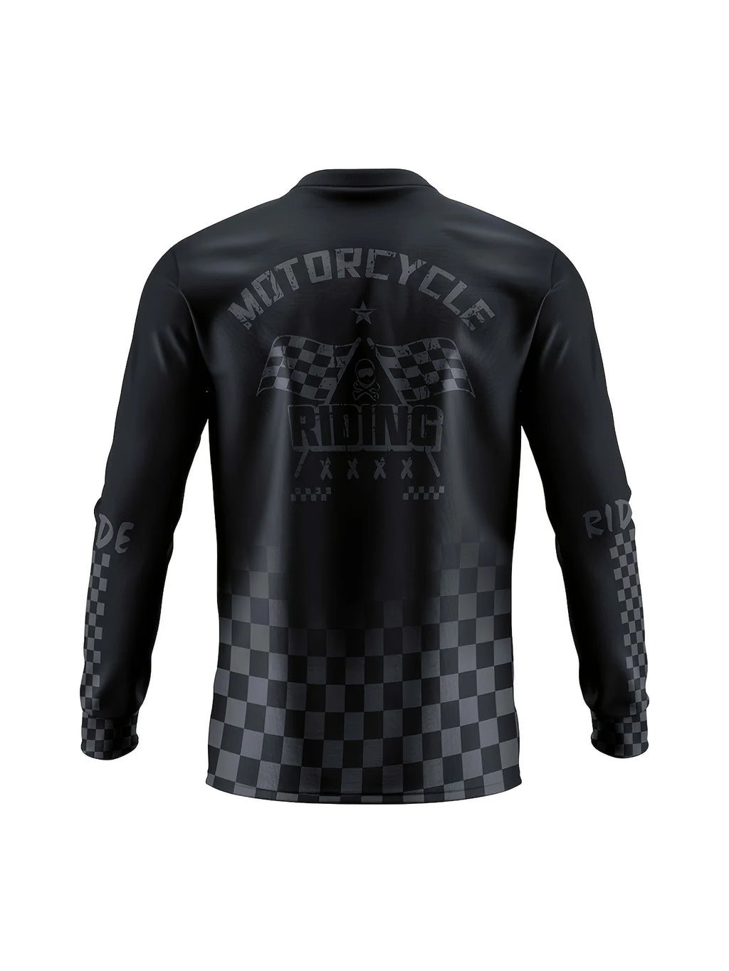 Motorcycle Riding Apparel - All-Season Outdoor Racing Gear - Streamlined Design With Checkered Pattern, Suitable For Sports.