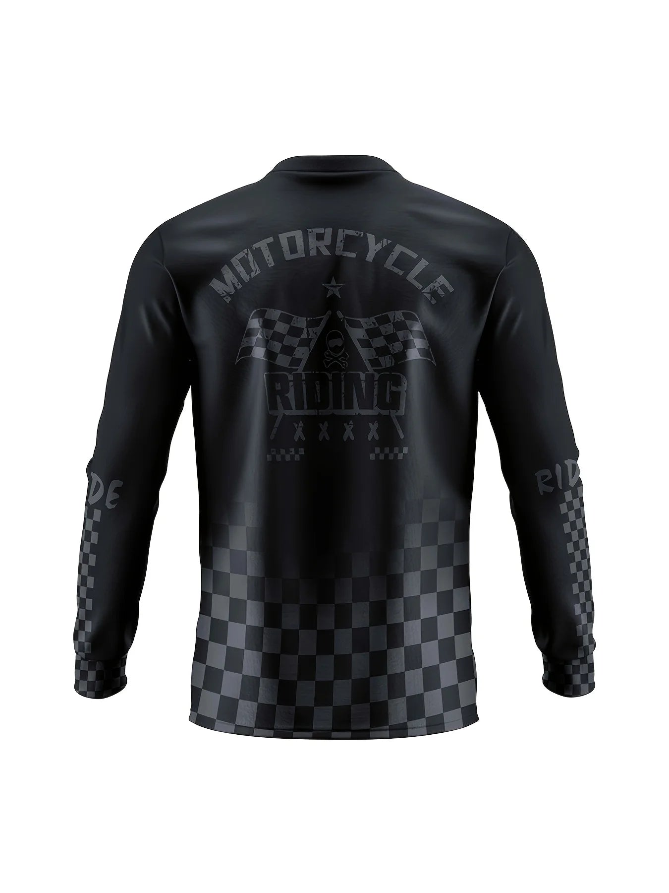Motorcycle Riding Apparel - All-Season Outdoor Racing Gear - Streamlined Design With Checkered Pattern, Suitable For Sports.