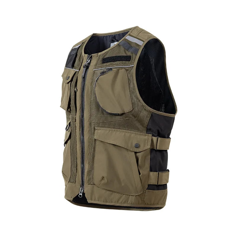 Reflective Safety Vest Motorcycle Riding High Visibility Breathable Wear-resistant Night Reflective Vest Motorbike Travel Gear